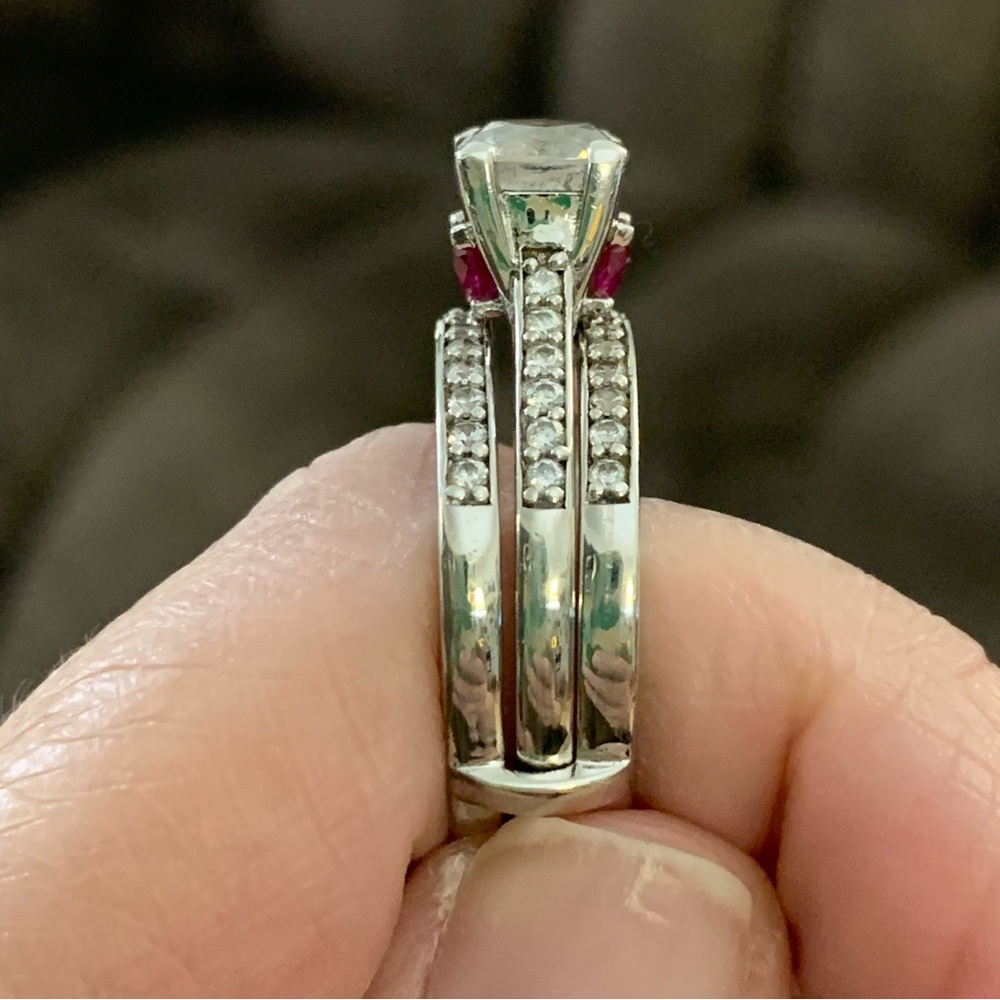 Bella Luce Lab Created Ruby And Diamond Engagemen… - image 7